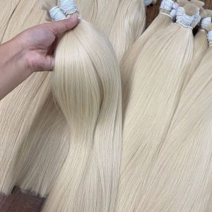 Raw Straight Bulk Hair White Ash Blonde Color- Luxurious 100% Vietnamese Human Hair | Andrea Hair